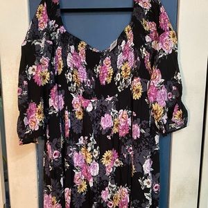 Torrid Maxi Flowing Floral Chiffon Layer Dress